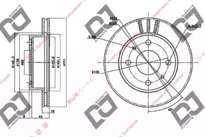 Тормозной диск DJ PARTS BD1572